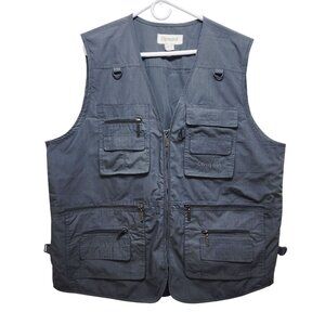 Olympina Mens Outdoor Multi-Pocket Utility Vest Size 2XL Gray